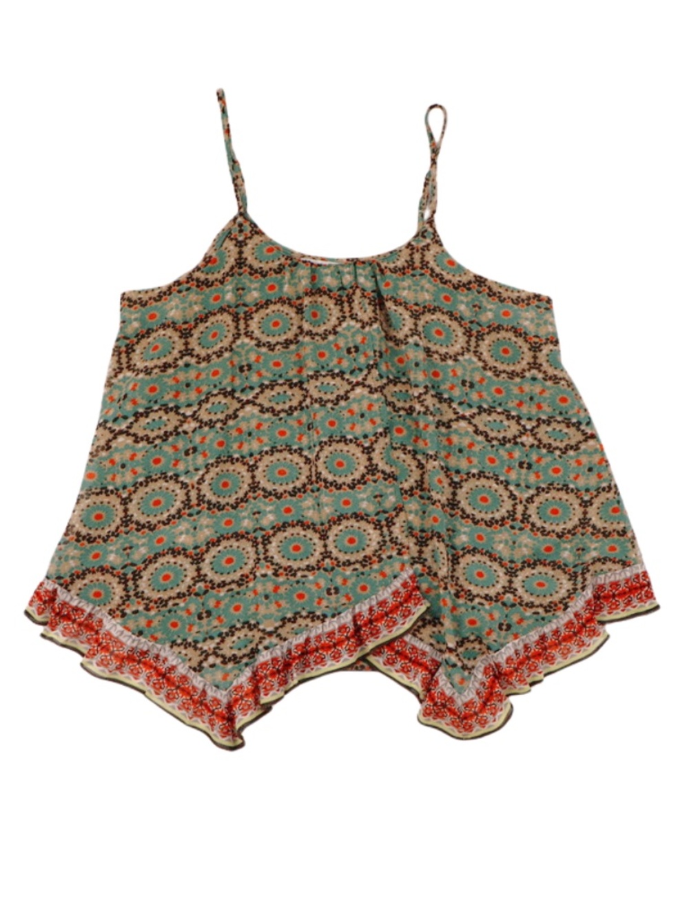 Patrons of Peace Flowy Boho Print Tank Top Size L EUC